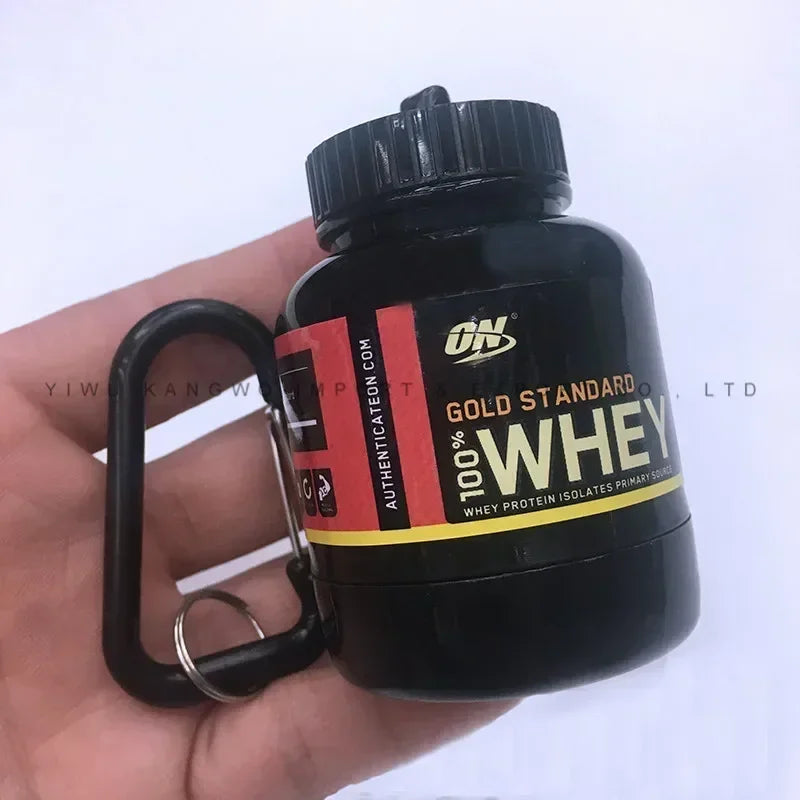 FuelPod™ — Portable Protein & Pill Keychain Container