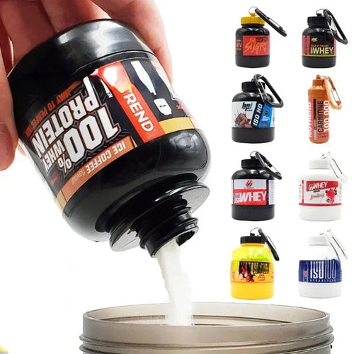 FuelPod™ — Portable Protein & Pill Keychain Container